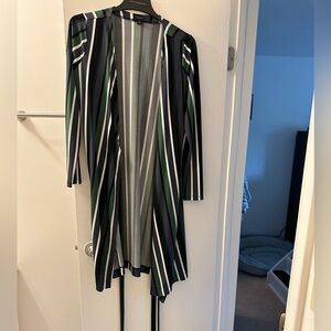 Striped, wrap around, multi colored, size medium 3/4 sleeve Ann Taylor dress
